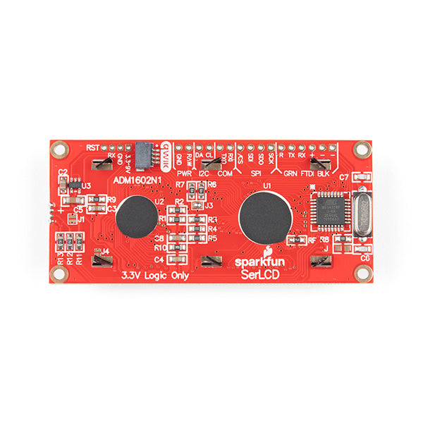 SparkFun 16x2 SerLCD - RGB Text With Presoldered 16 pin Header