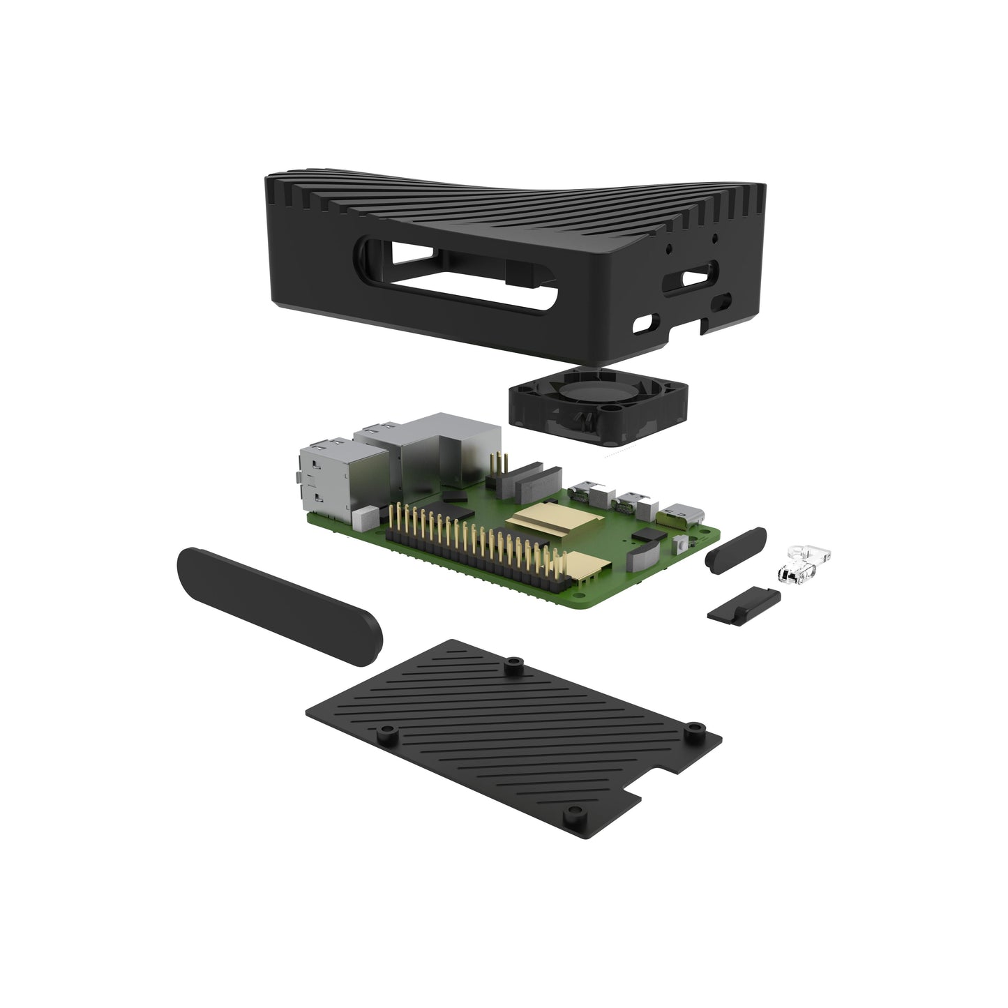 Vilros "WAVE" Raspberry Pi 5 Compatible Aluminum Alloy Active + Passive Cooling Case