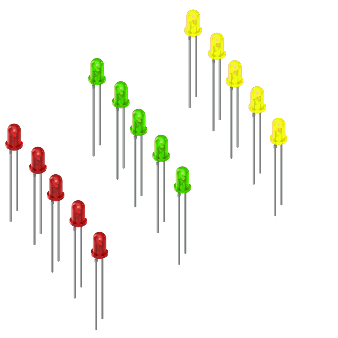 5mm LED Set-Includes 5x Red, 5x Yellow, 5x Green