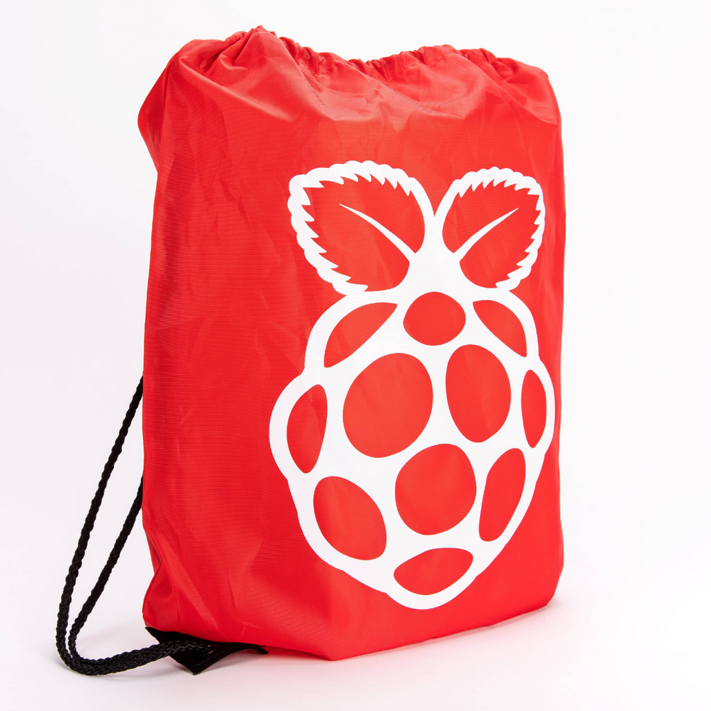 Raspberry Pi Branded Red Drawstring Bag - Vilros.com