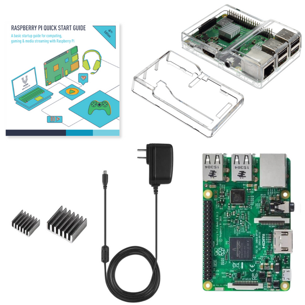 Vilros Raspberry Pi 3 Basic Starter Kit with Clear Case and 2.5A Power  Supply