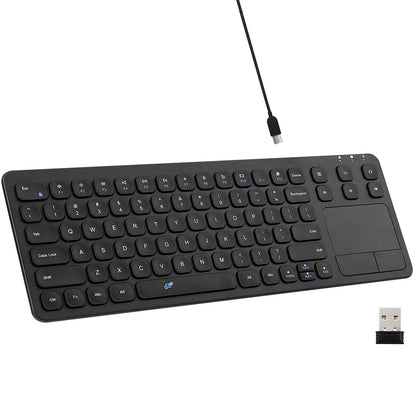 15 Inch USB Wired & 2.4G Wireless Dual-Mode Keyboard with Touchpad