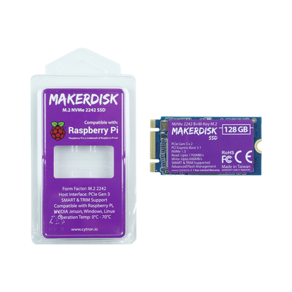 NVMe 2242 M-Key MakerDisk SSD with RPi OS