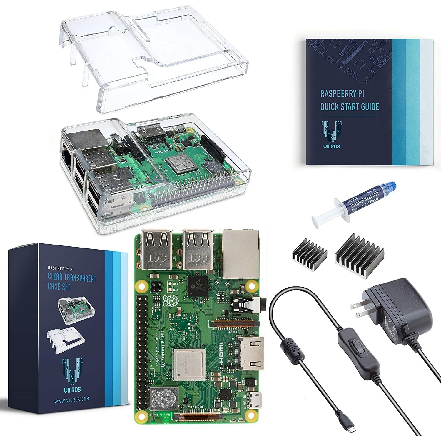 Vilros Raspberry Pi 4 4GB Basic Starter Kit with Fan-Cooled Heavy-Duty  Aluminum Alloy Case