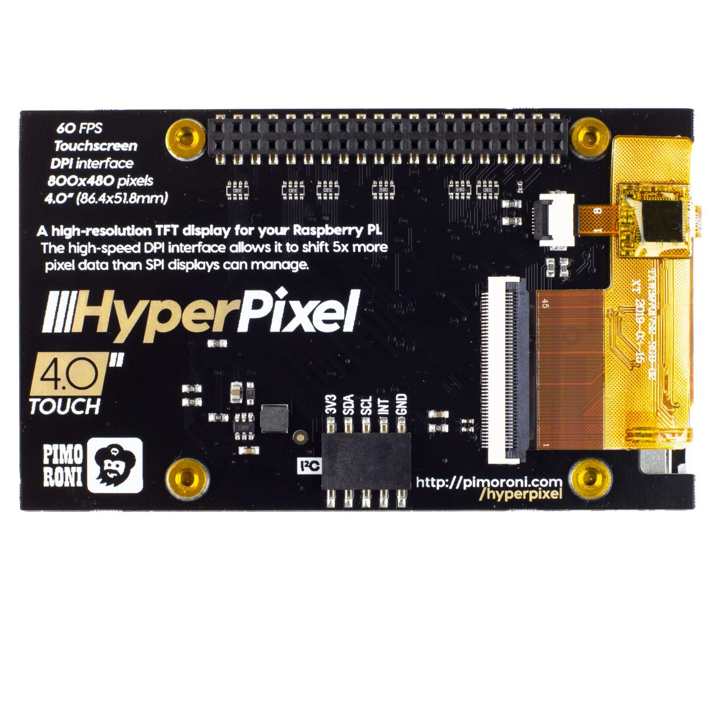 Pimoroni HyperPixel 4.0 - Hi-Res Display for Raspberry Pi