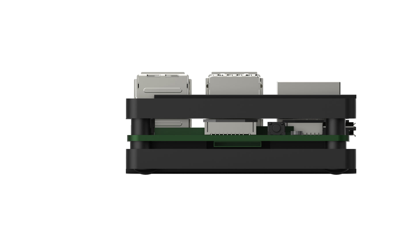 EDATEC Raspberry Pi 5 Passive Cooling Open Aluminum CNC Case