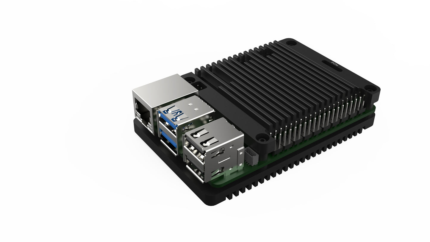 EDATEC Raspberry Pi 5 Passive Cooling Open Aluminum CNC Case