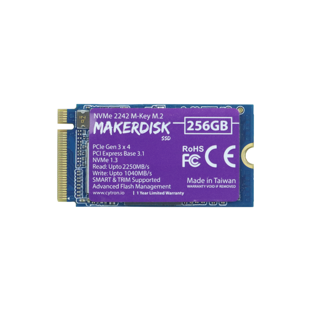 NVMe 2242 M-Key MakerDisk SSD with RPi OS