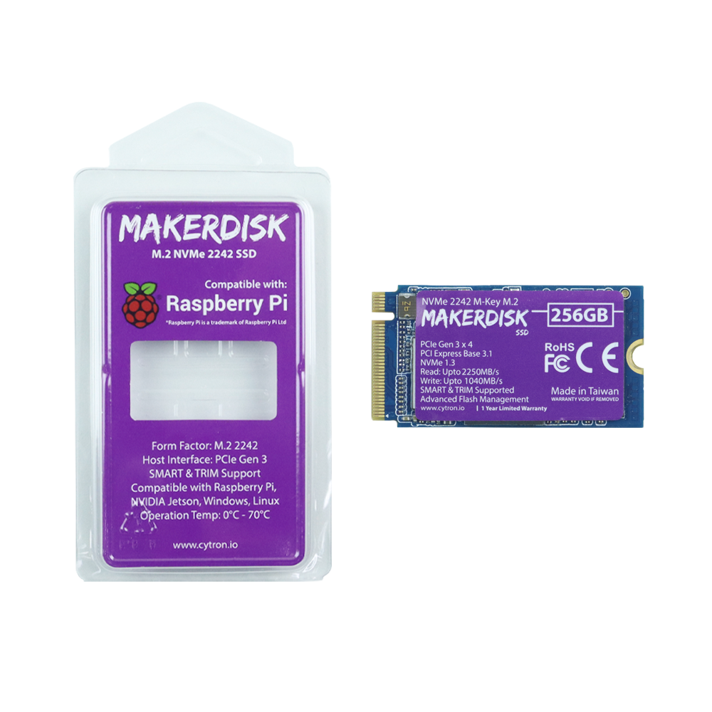 NVMe 2242 M-Key MakerDisk SSD with RPi OS