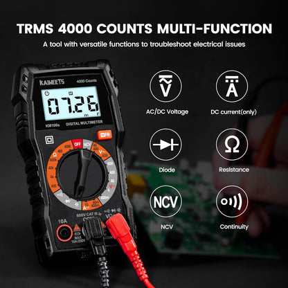 KAIWEETS Digital Multimeter 4000 Counts, Voltage Tester
