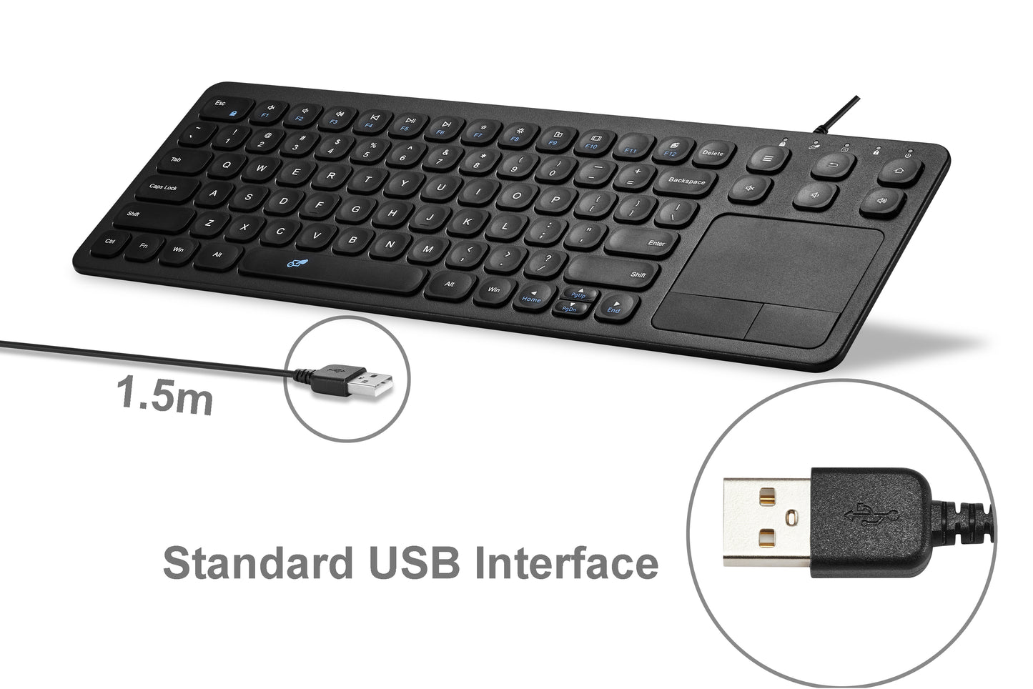 15 Inch USB Keyboard with Touchpad
