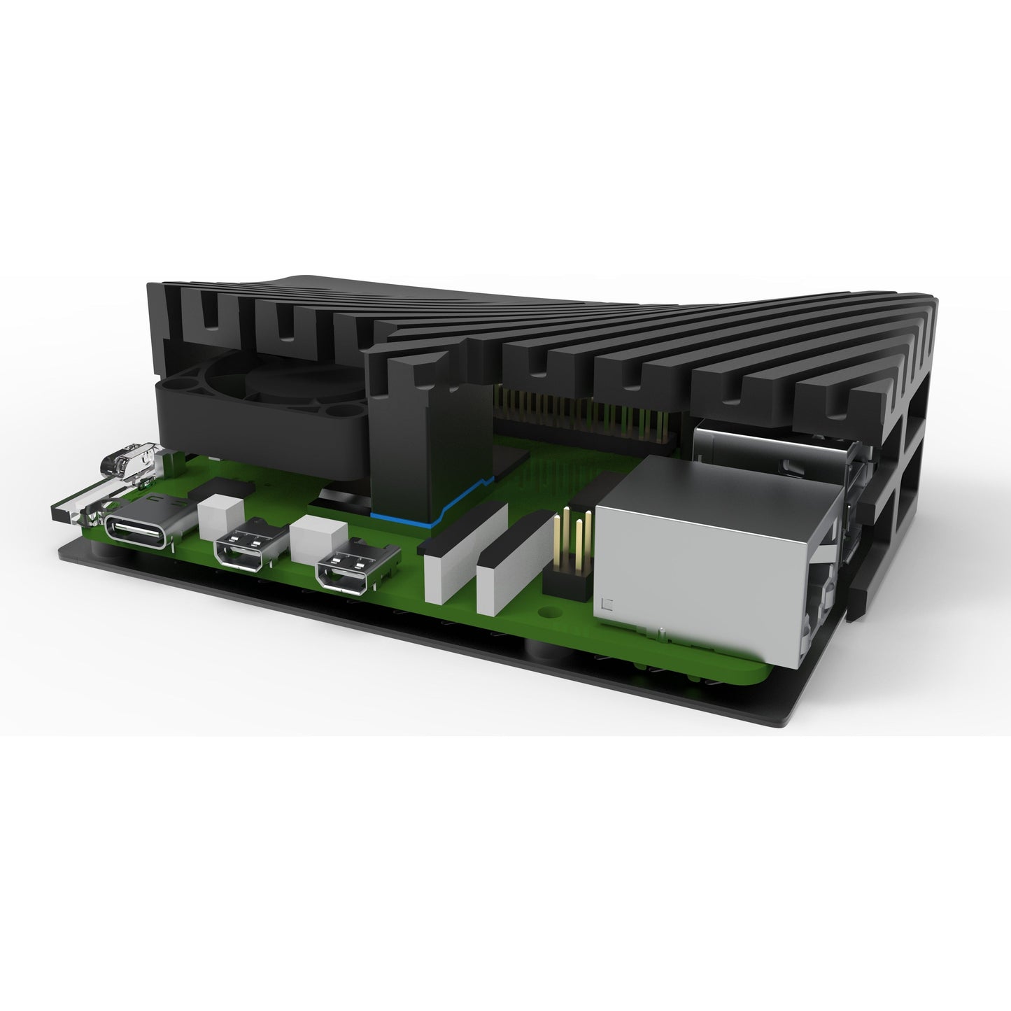 Vilros "WAVE" Raspberry Pi 5 Compatible Aluminum Alloy Active + Passive Cooling Case