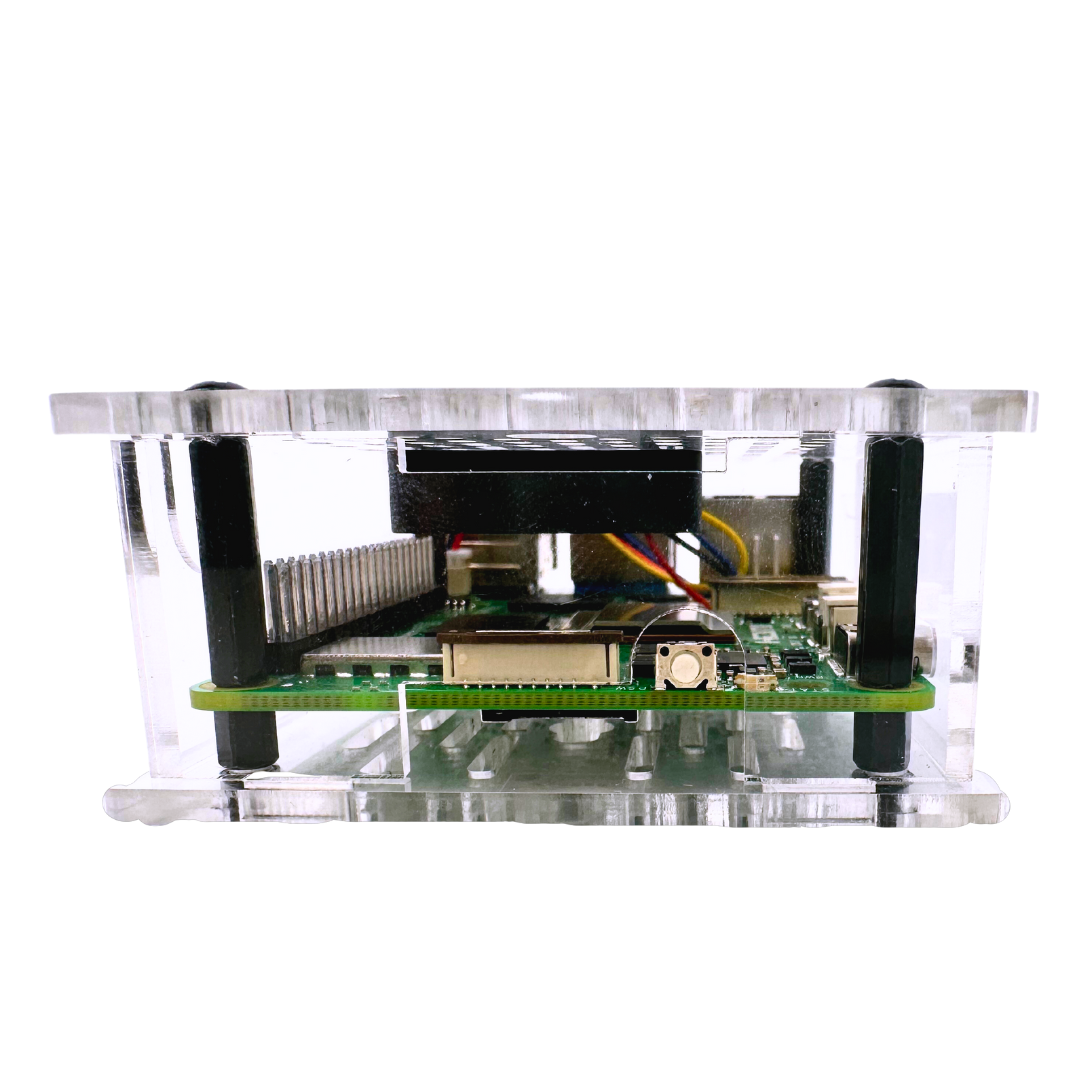 Raspberry Pi 5 Acrylic Case Transparent Shell Enclosure with Fan - MaidaTech