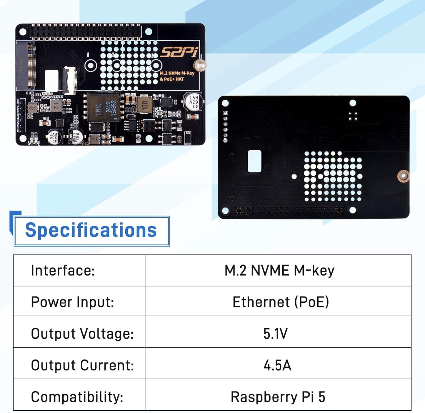 GeeekPi P33 M.2 NVME M-Key PoE+ Hat with Official Pi 5 Active Cooler for Raspberry Pi 5, Support M.2 NVMe SSDs 2230/2242/2260/2280