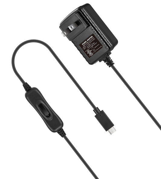 Vilros Raspberry Pi 4/400 Compatible  USB-C Power Supply With Switch [3 Amp]