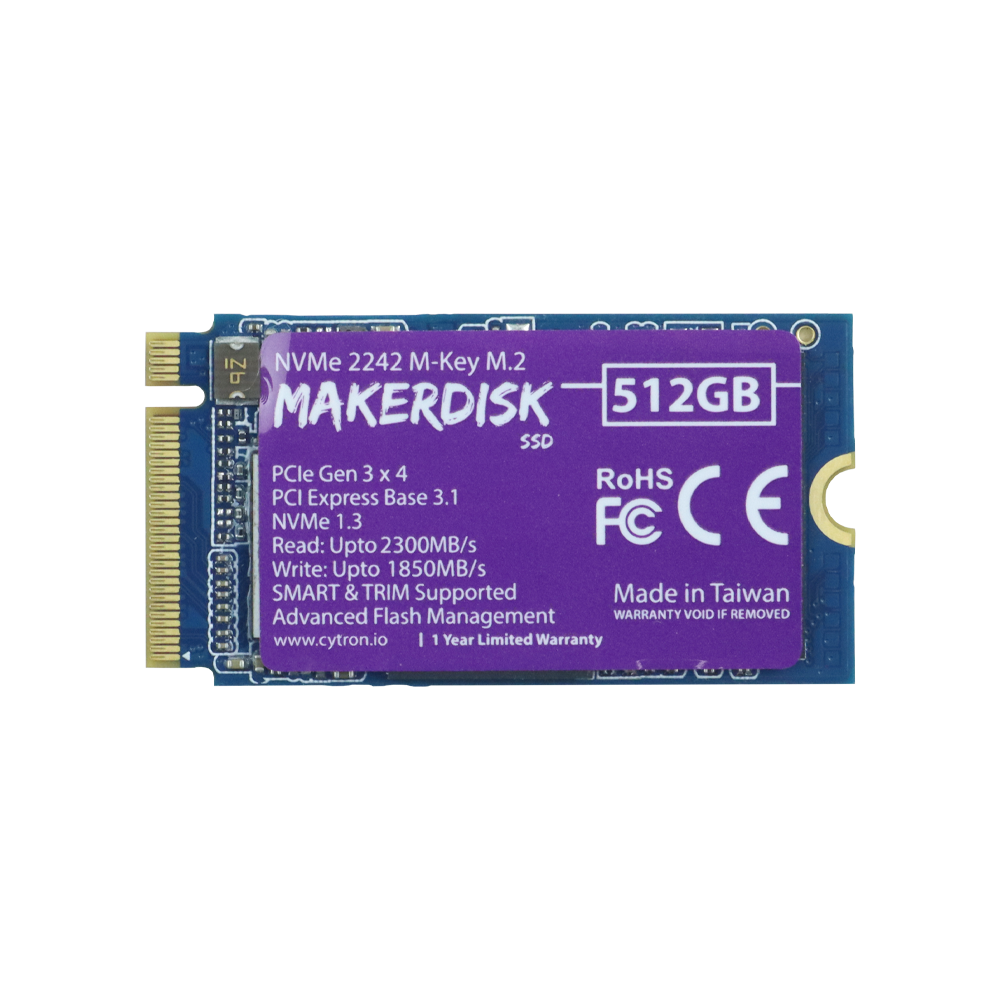 NVMe 2242 M-Key MakerDisk SSD with RPi OS