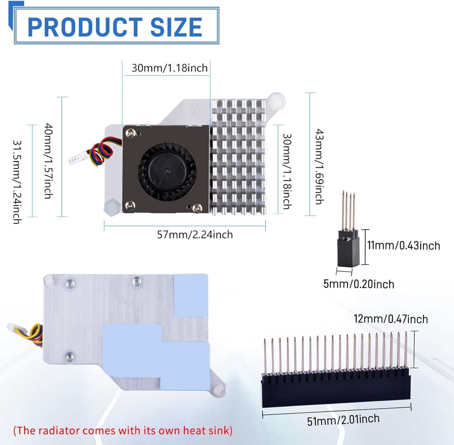 GeeekPi P33 M.2 NVME M-Key PoE+ Hat with Official Pi 5 Active Cooler for Raspberry Pi 5, Support M.2 NVMe SSDs 2230/2242/2260/2280