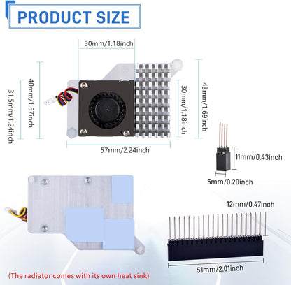 GeeekPi P33 M.2 NVME M-Key PoE+ Hat with Official Pi 5 Active Cooler for Raspberry Pi 5, Support M.2 NVMe SSDs 2230/2242/2260/2280