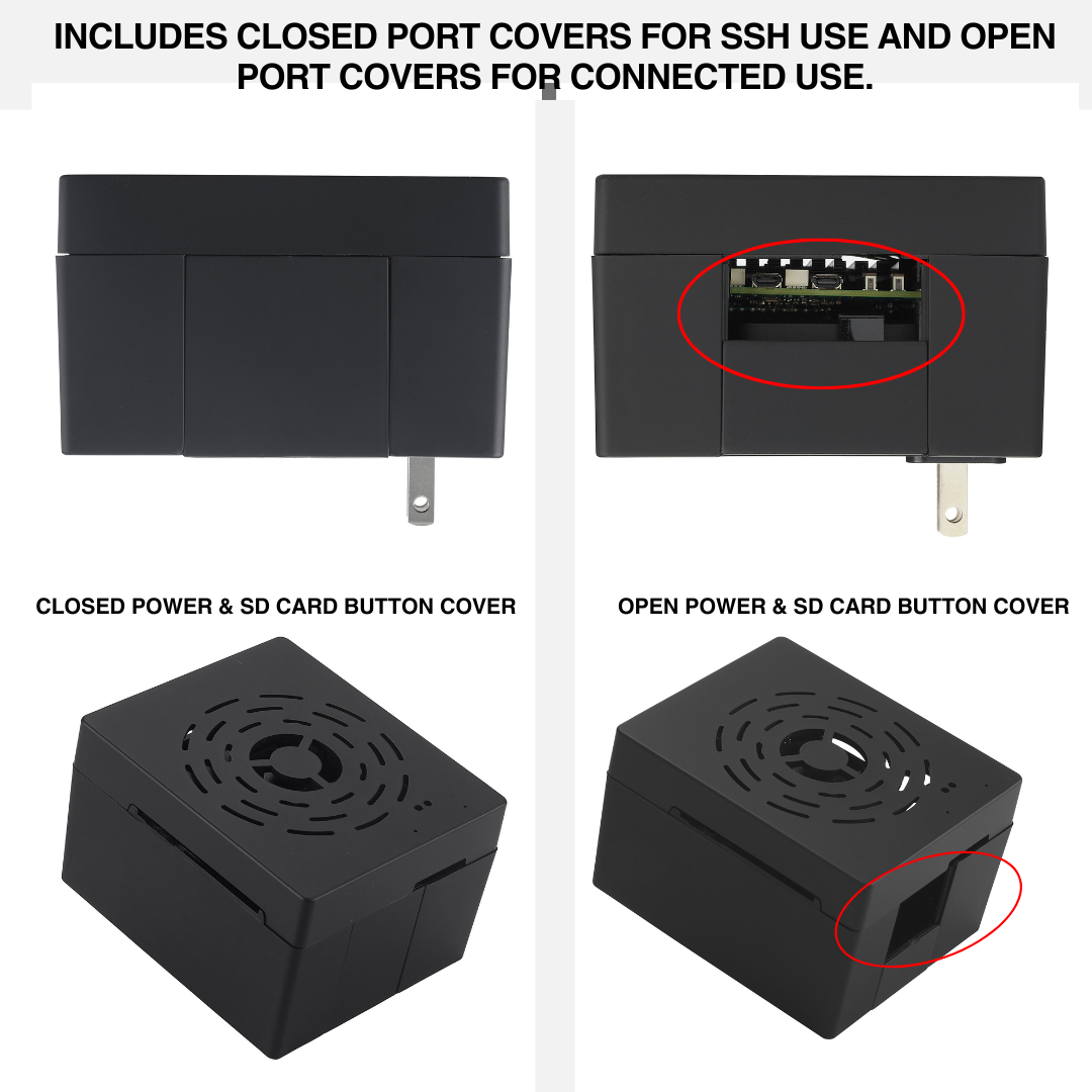 Vilros Plug 'n' Pi for Raspberry Pi 5 - A Raspberry Pi Case and Power Supply All in one Solution -Ideal for Raspberry Pi 5 SSH Usage