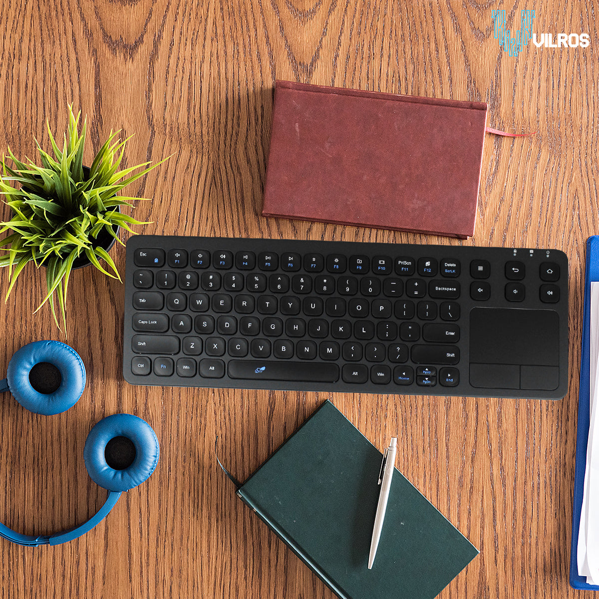 15 Inch USB Wired & 2.4G Wireless Dual-Mode Keyboard with Touchpad