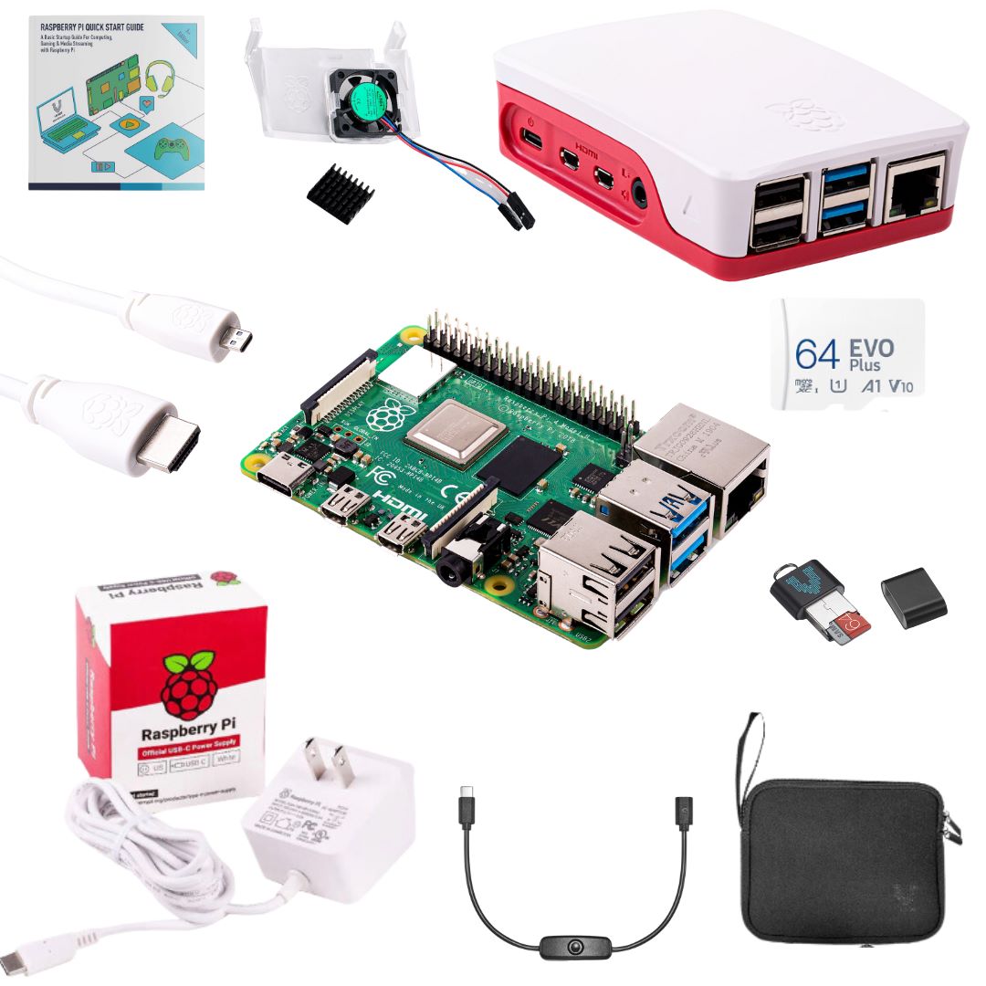  Vilros Complete Starter Kit for Raspberry Pi 5 with Aluminum  Passive and Active Cooling Case-Includes Pi 5 Board, Case, Power Supply,  128GB Preloaded SD Card, HDMI Cables & More : Electronics