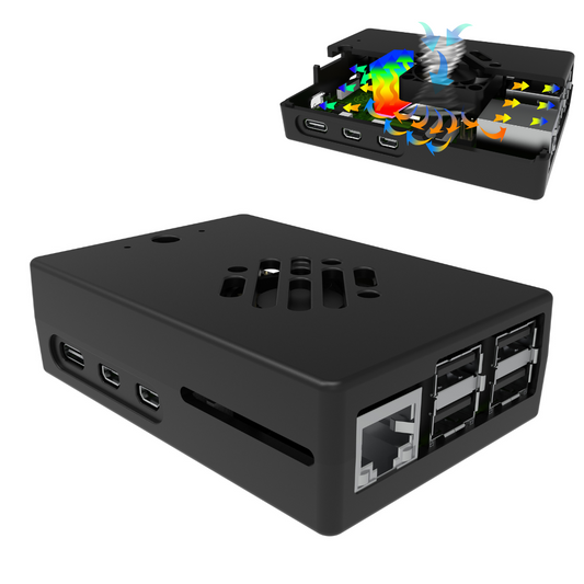 Vilros Raspberry Pi 5 Compatible Aluminum Alloy Case with Passive & Active Cooling