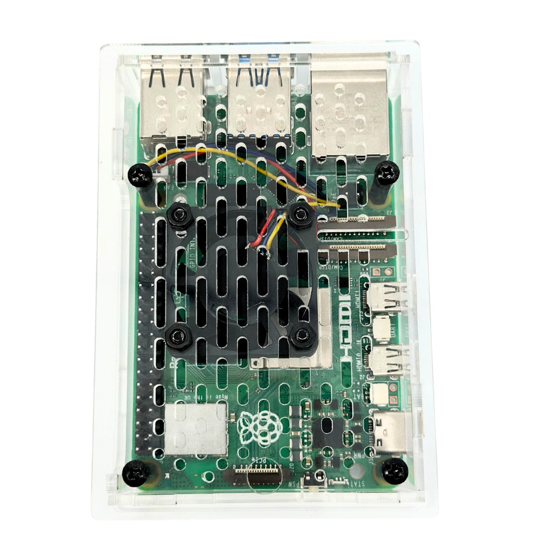 Raspberry Pi 5 Acrylic Case Transparent Shell Enclosure with Fan - MaidaTech