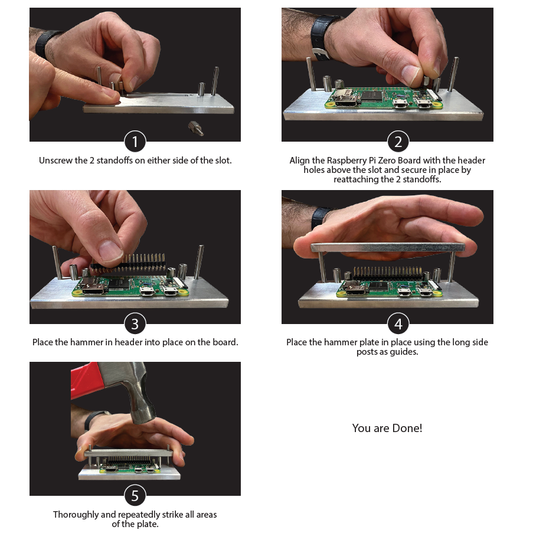 Vilros Deluxe Heavy Duty Hammer-in Header Rig for Raspberry Pi Zero--Easy Pinheader Installation Solution for a Raspberry Pi Zero--No Soldering Required--Includes 2 Headers