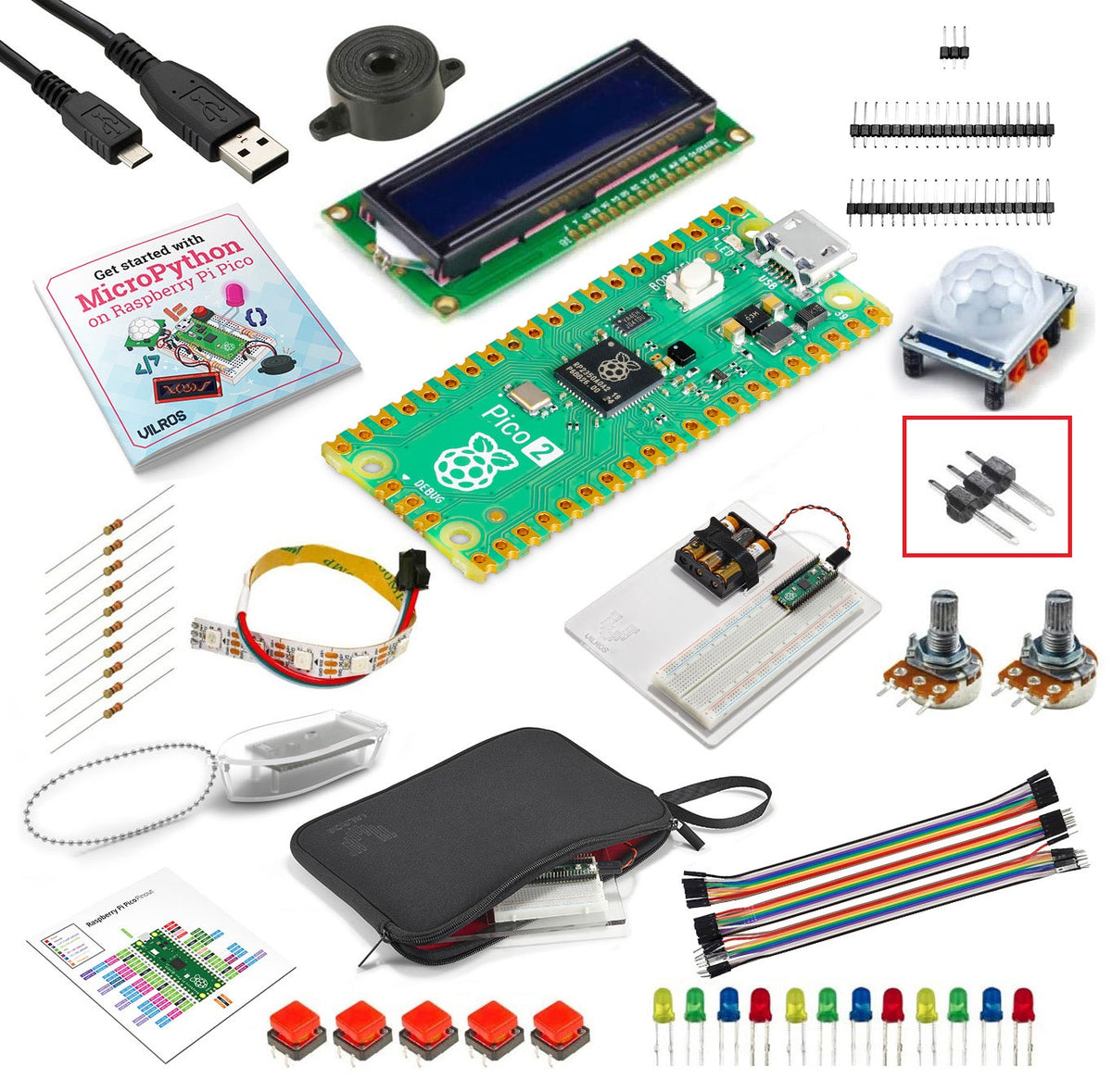 Vilros Raspberry Pi Pico 2 Getting Started With MicroPython Kit ...