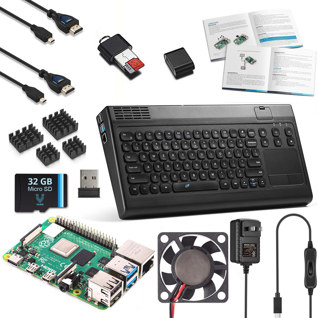 Vilros Raspberry Pi 4 Desktop Kit with Keyboard - Vilros.com