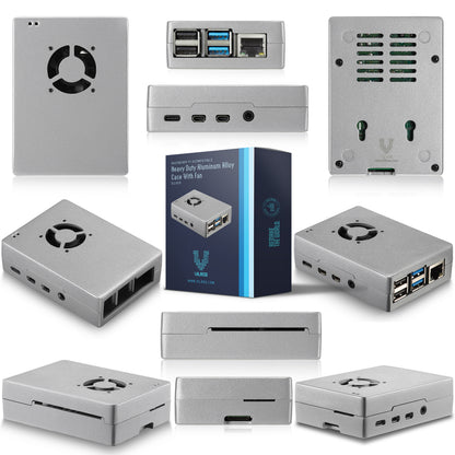 Vilros Raspberry Pi 4 Compatible Heavy-Duty Aluminum Alloy Case with Pre-installed Ready to Connect Fan