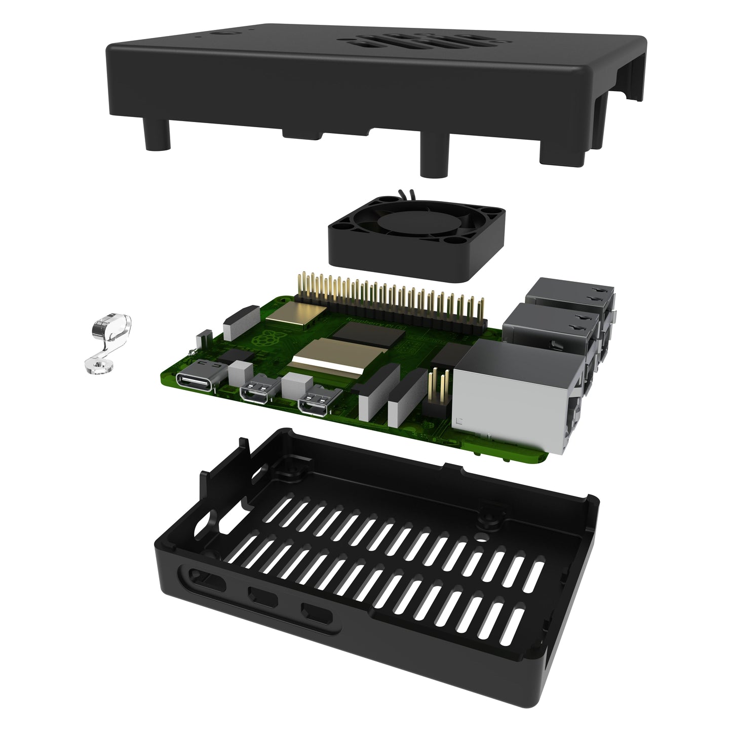 Vilros Raspberry Pi 5 Compatible Aluminum Alloy Case with Passive & Active Cooling