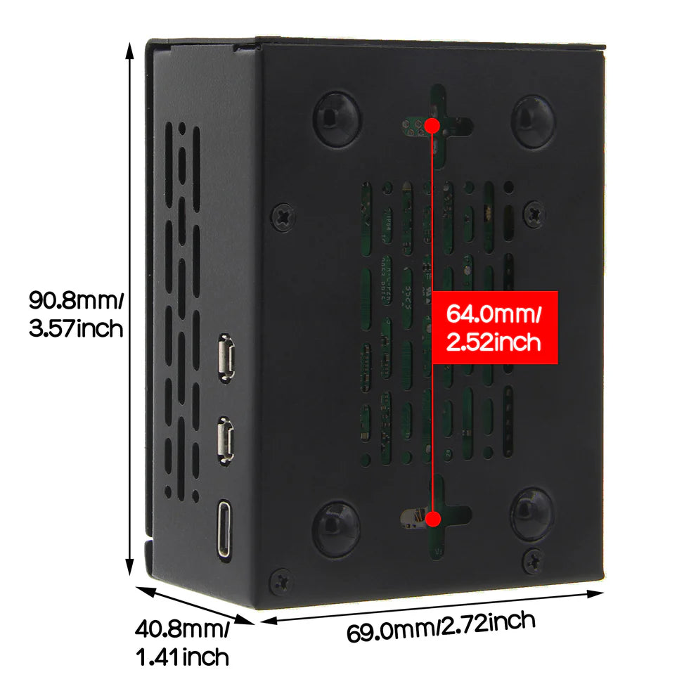 Geekworm P579 Raspberry Pi 5 PCIe Metal Case