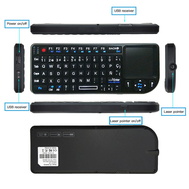 Mini 2.4 G Wireless Keyboard With Touch Pad with Internal Battery