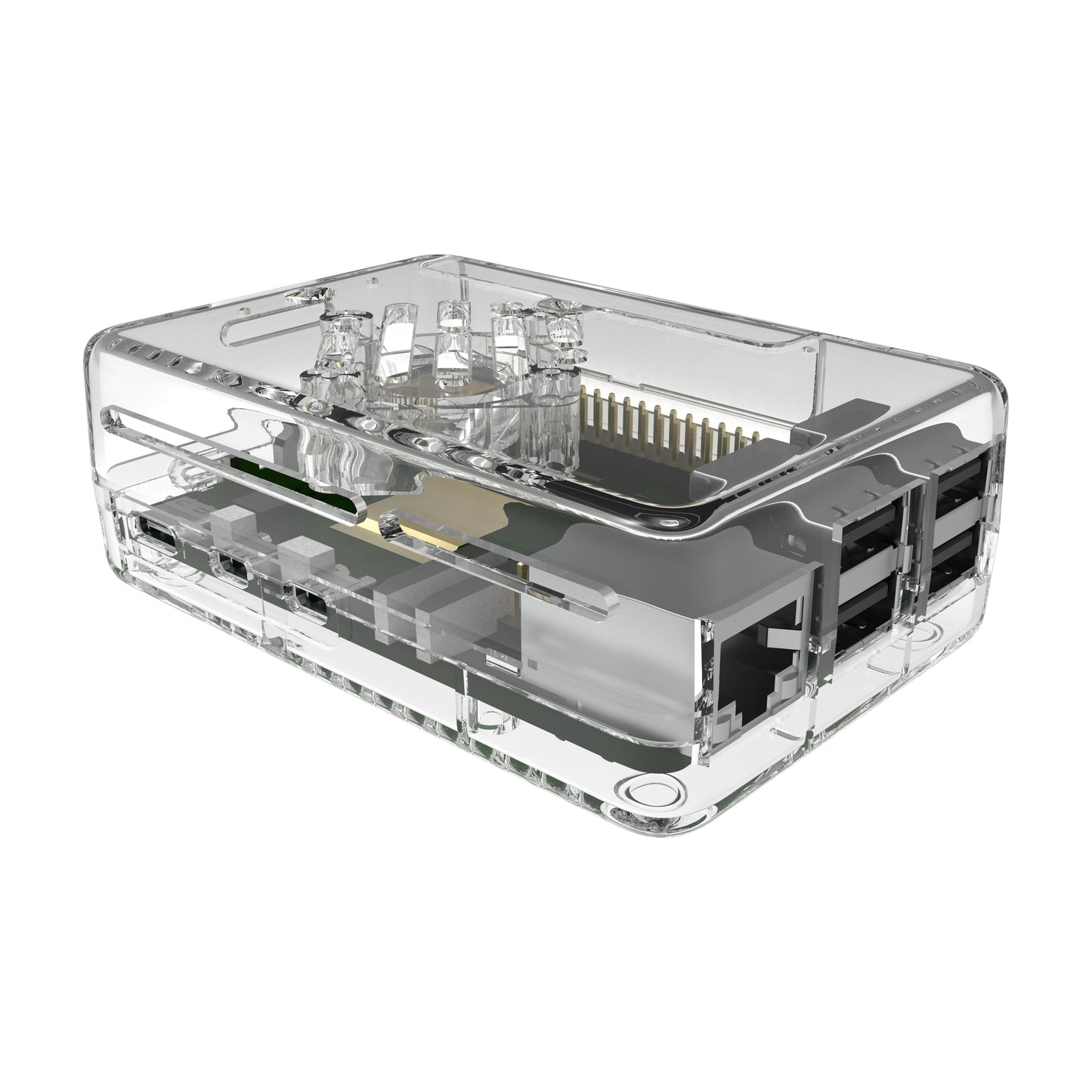 Vilros GLOWCOOL Clear Transparent ABS case For Raspberry Pi 5 With LED Fan