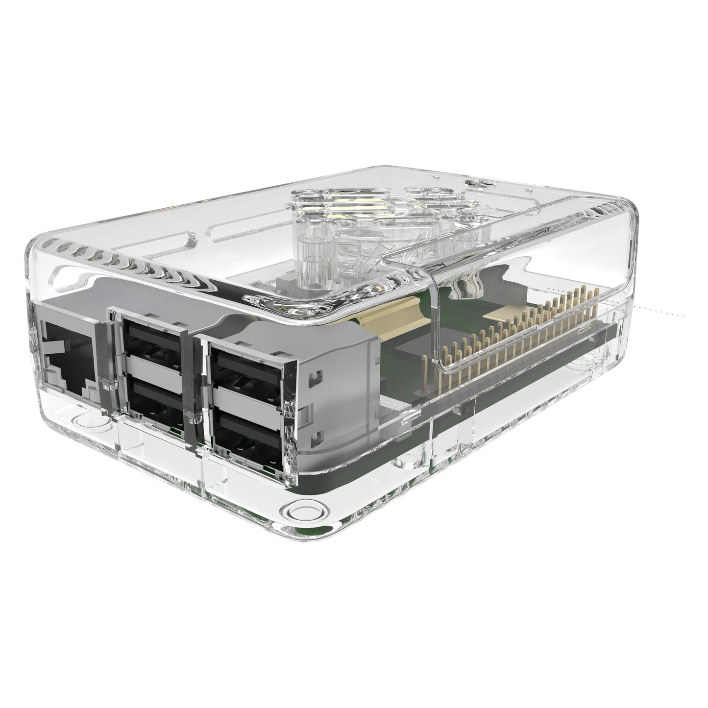 Vilros GLOWCOOL Clear Transparent ABS case For Raspberry Pi 5 With LED Fan