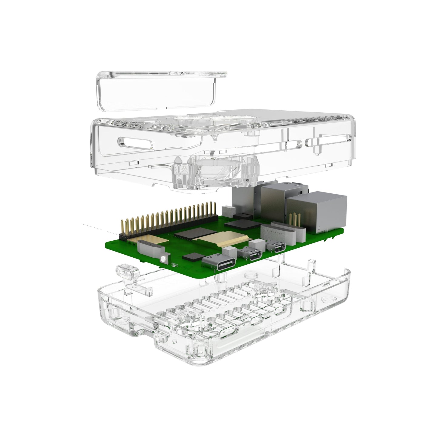 Vilros GLOWCOOL Clear Transparent ABS case For Raspberry Pi 5 With LED Fan