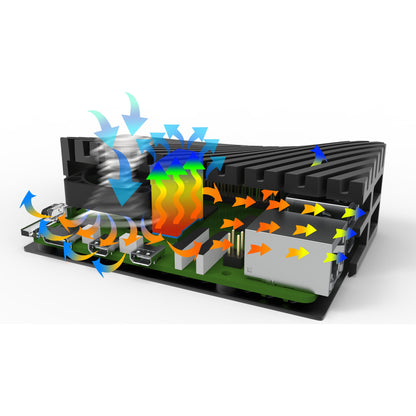 Vilros "WAVE" Raspberry Pi 5 Compatible Aluminum Alloy Active + Passive Cooling Case