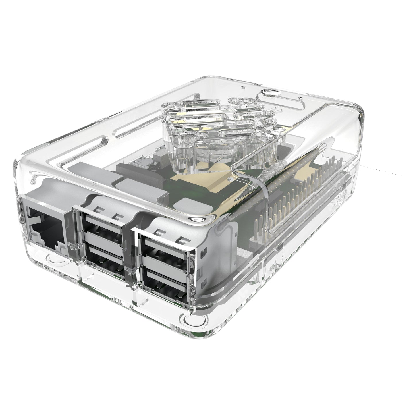 Vilros GLOWCOOL Clear Transparent ABS case For Raspberry Pi 5 With LED Fan