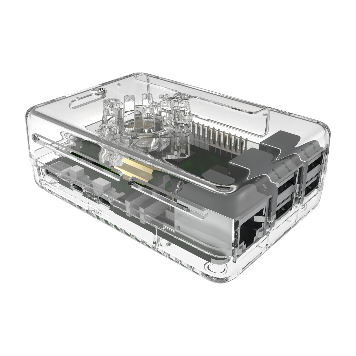 Vilros GLOWCOOL Clear Transparent ABS case For Raspberry Pi 5 With LED Fan