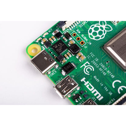 Raspberry Pi 4 Model B with HDMI Female to Micro HDMI Male Adapter-USB-USB-C Adapter-Heatsink