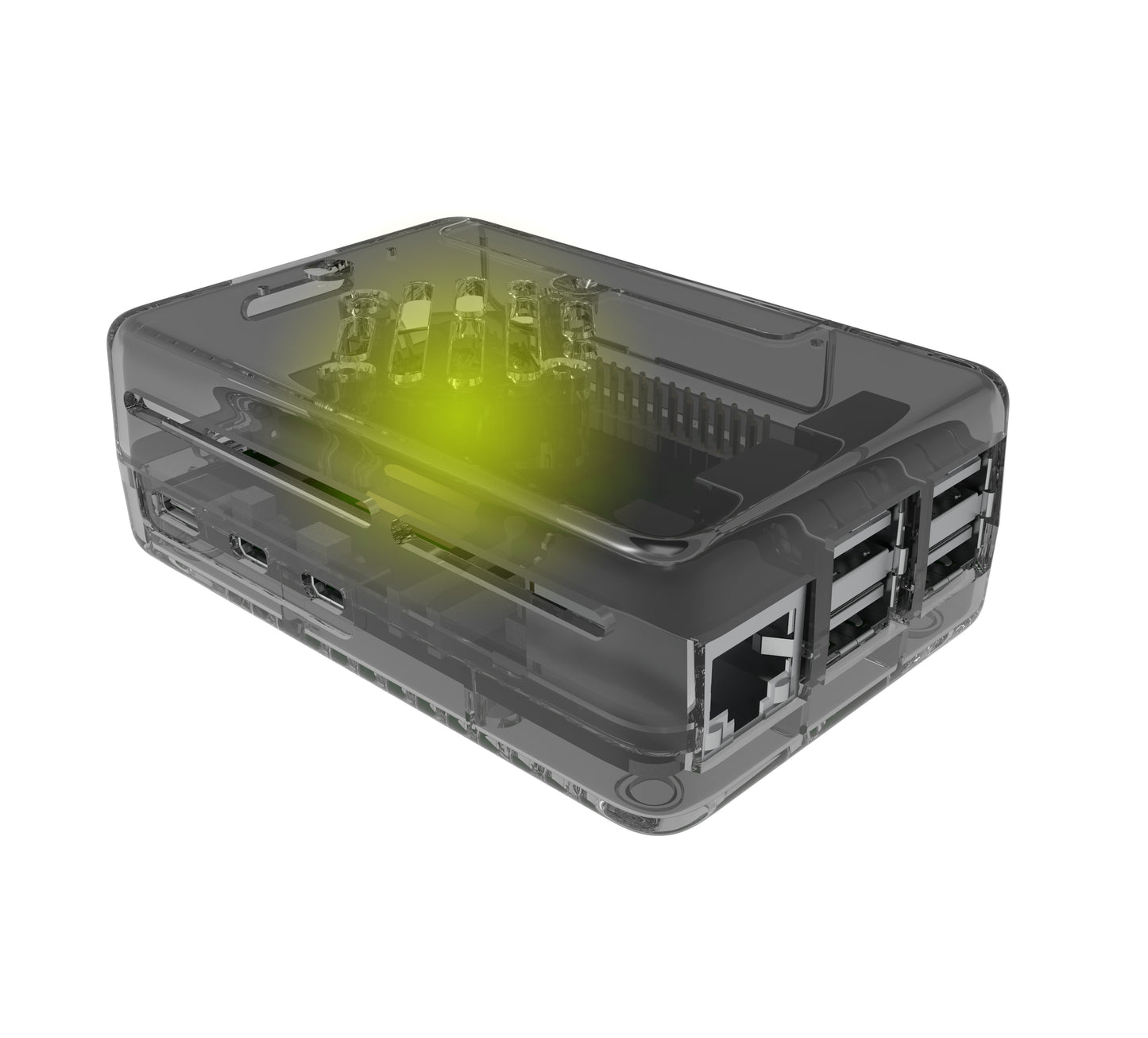 Vilros GLOWCOOL Clear Transparent ABS case For Raspberry Pi 5 With LED Fan