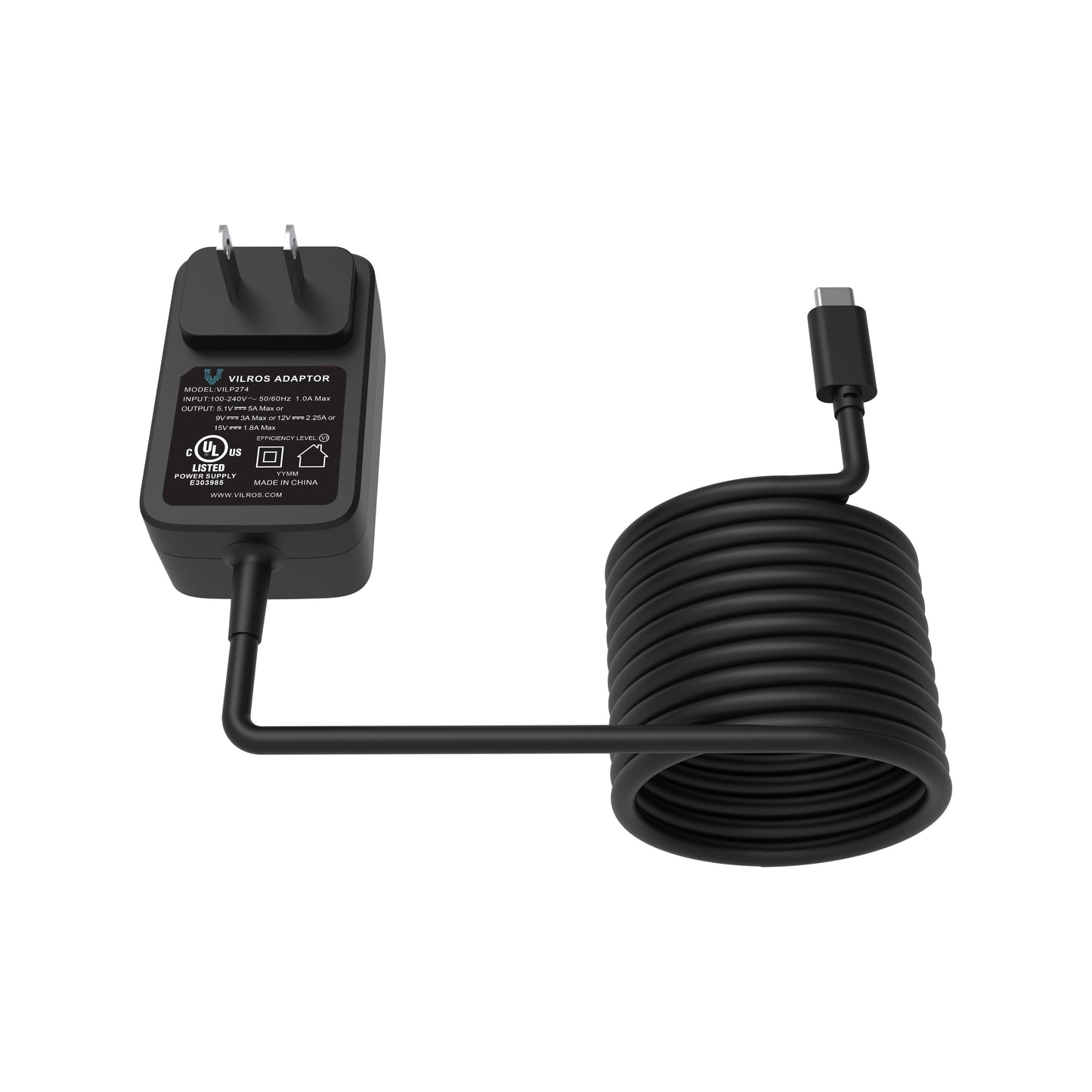Vilros 27W -5V/5A Raspberry Pi 5 Compatible USB-C Power Supply
