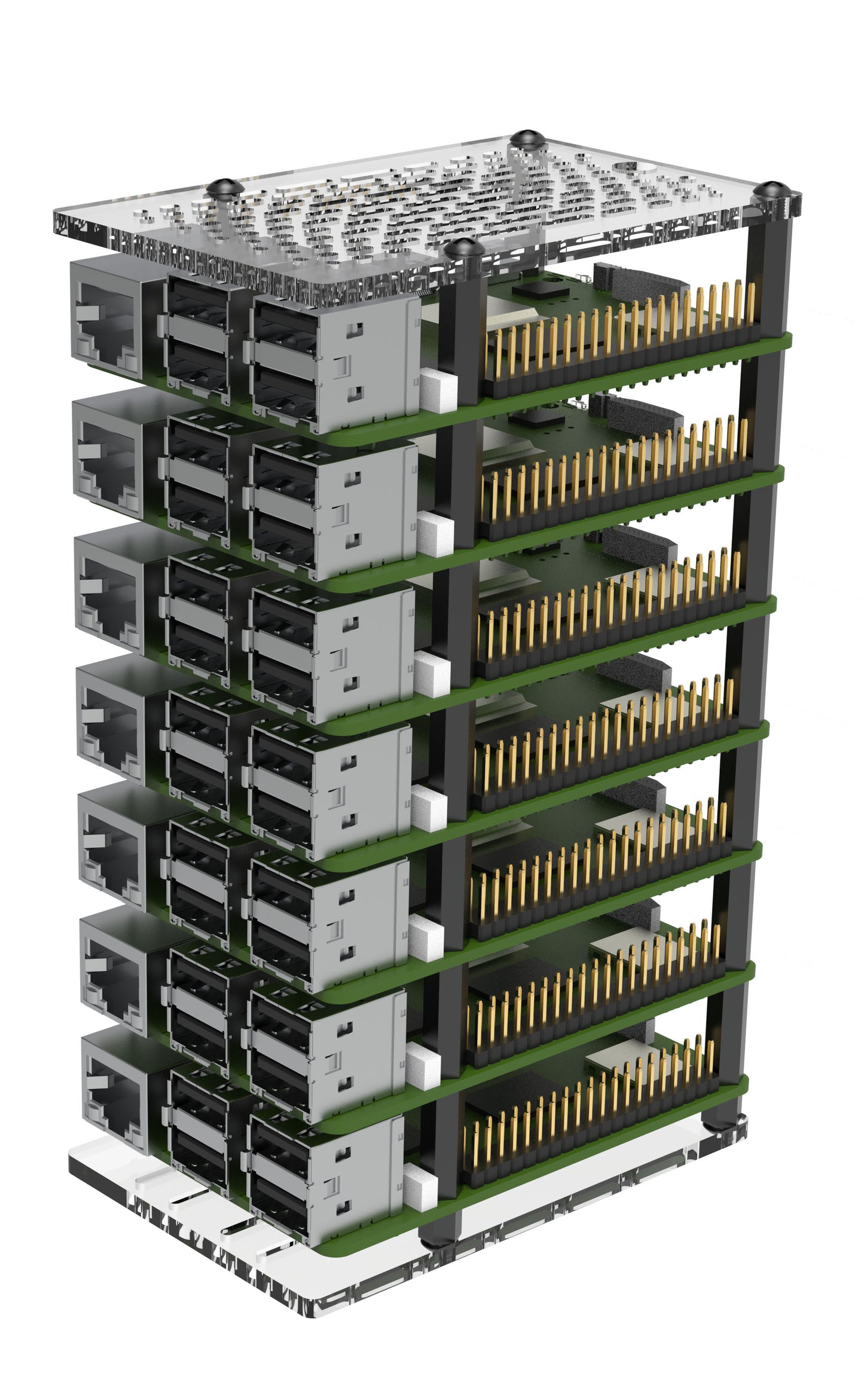 Vilros Raspberry Pi 5 Compatible Cluster Tower Stackable Case