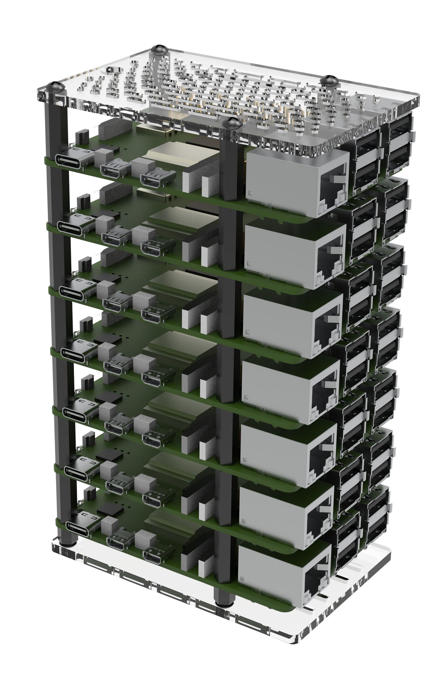 Vilros Raspberry Pi 5 Compatible Cluster Tower Stackable Case