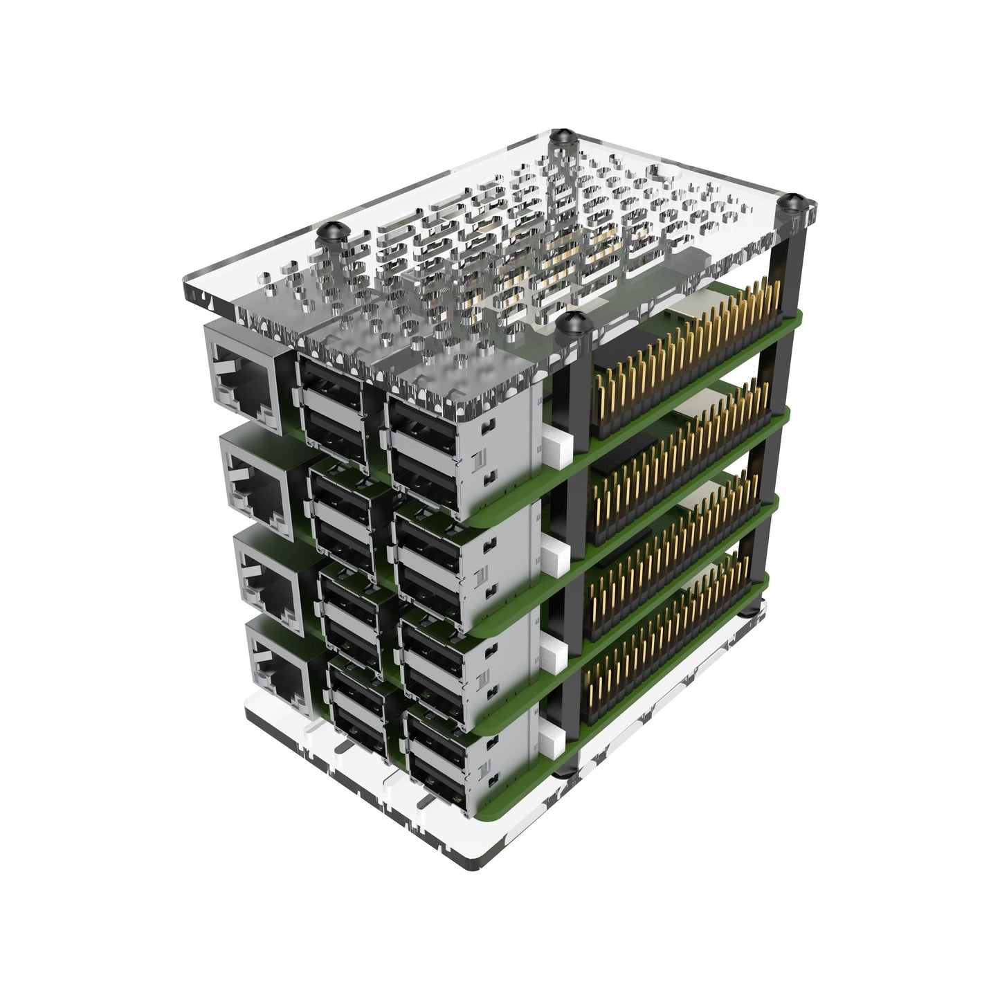 Vilros Raspberry Pi 5 Compatible Cluster Tower Stackable Case