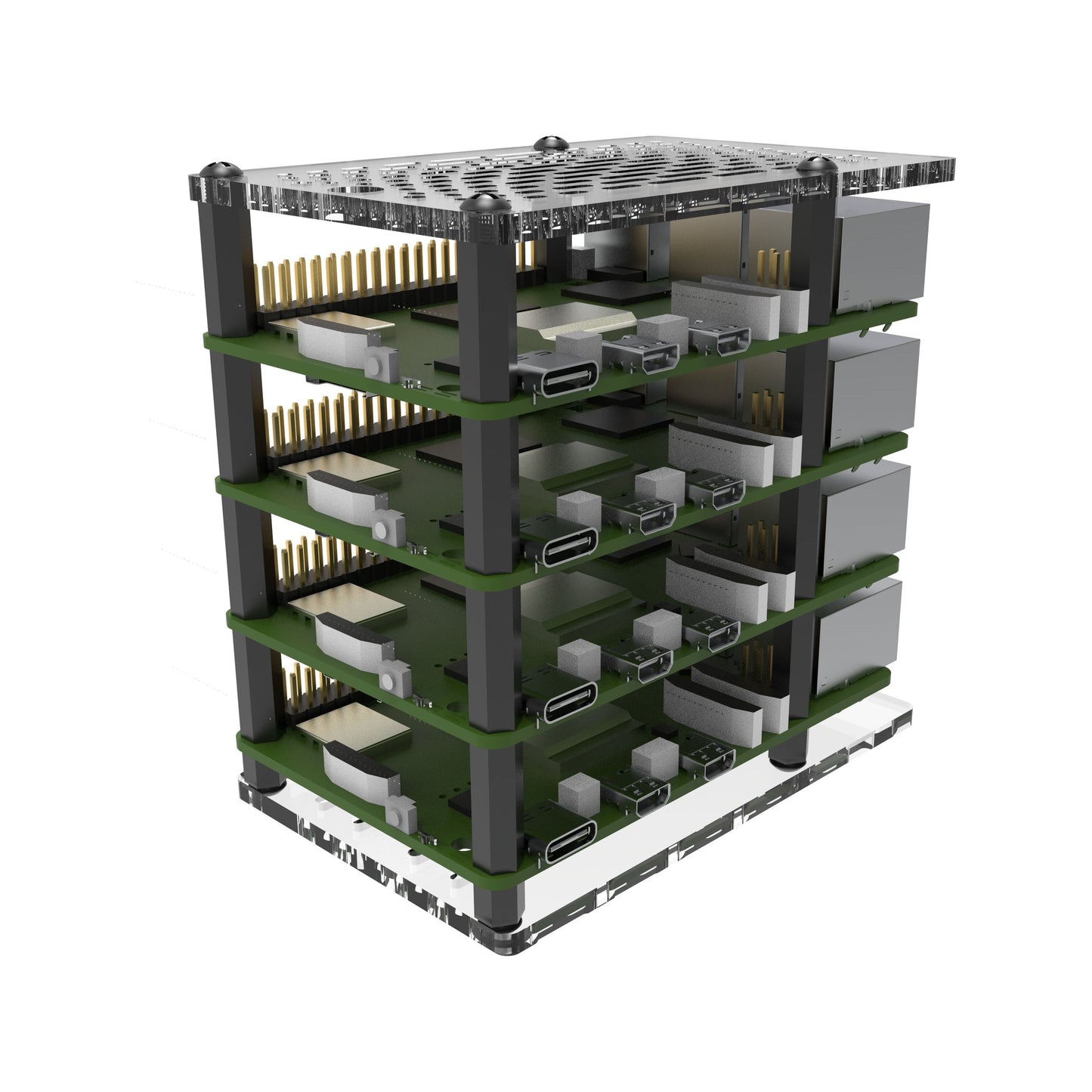Vilros Raspberry Pi 5 Compatible Cluster Tower Stackable Case