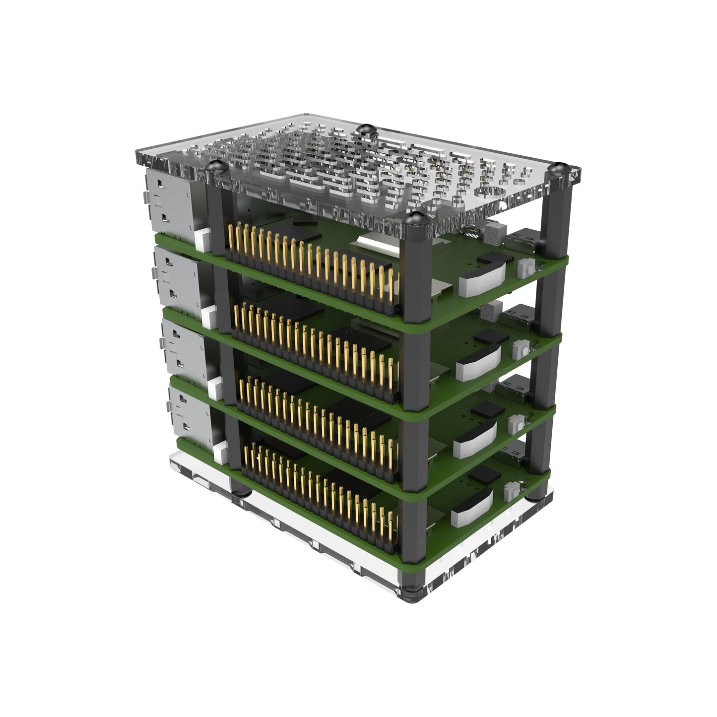 Vilros Raspberry Pi 5 Compatible Cluster Tower Stackable Case
