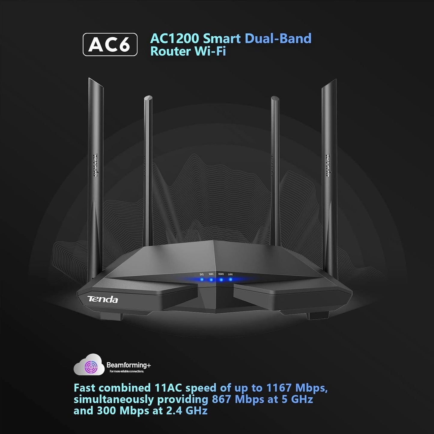Tenda AC1200 Smart WiFi Router