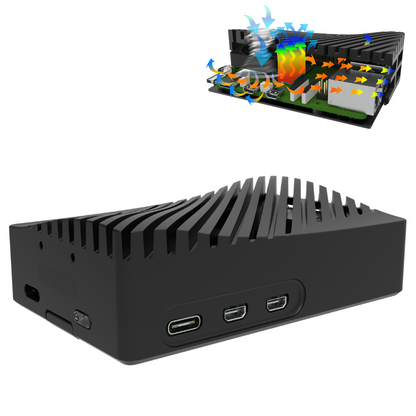 Vilros "WAVE" Raspberry Pi 5 Compatible Aluminum Alloy Active + Passive Cooling Case